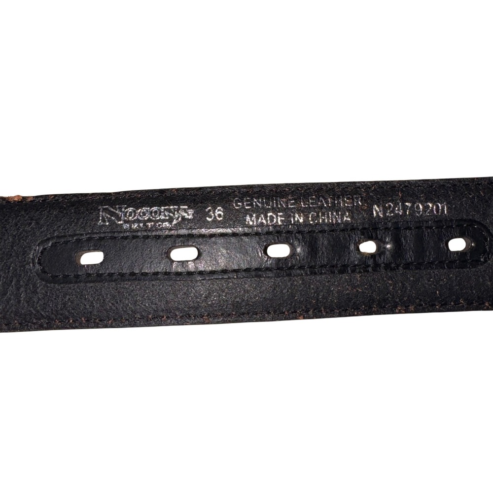 Nocona Black Leather Western Belt Silver Studded Star Concho Mens 36 N2470201 - Picture 6 of 6